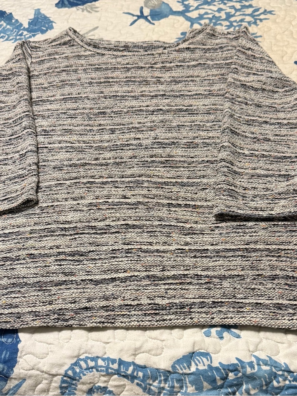 Light Gray Speckled Crewneck Sweater - Women's Casual Knit